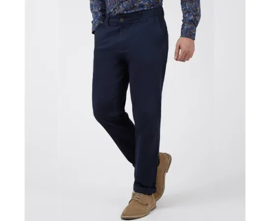 Navy Blue Stretchable Chinos For Men